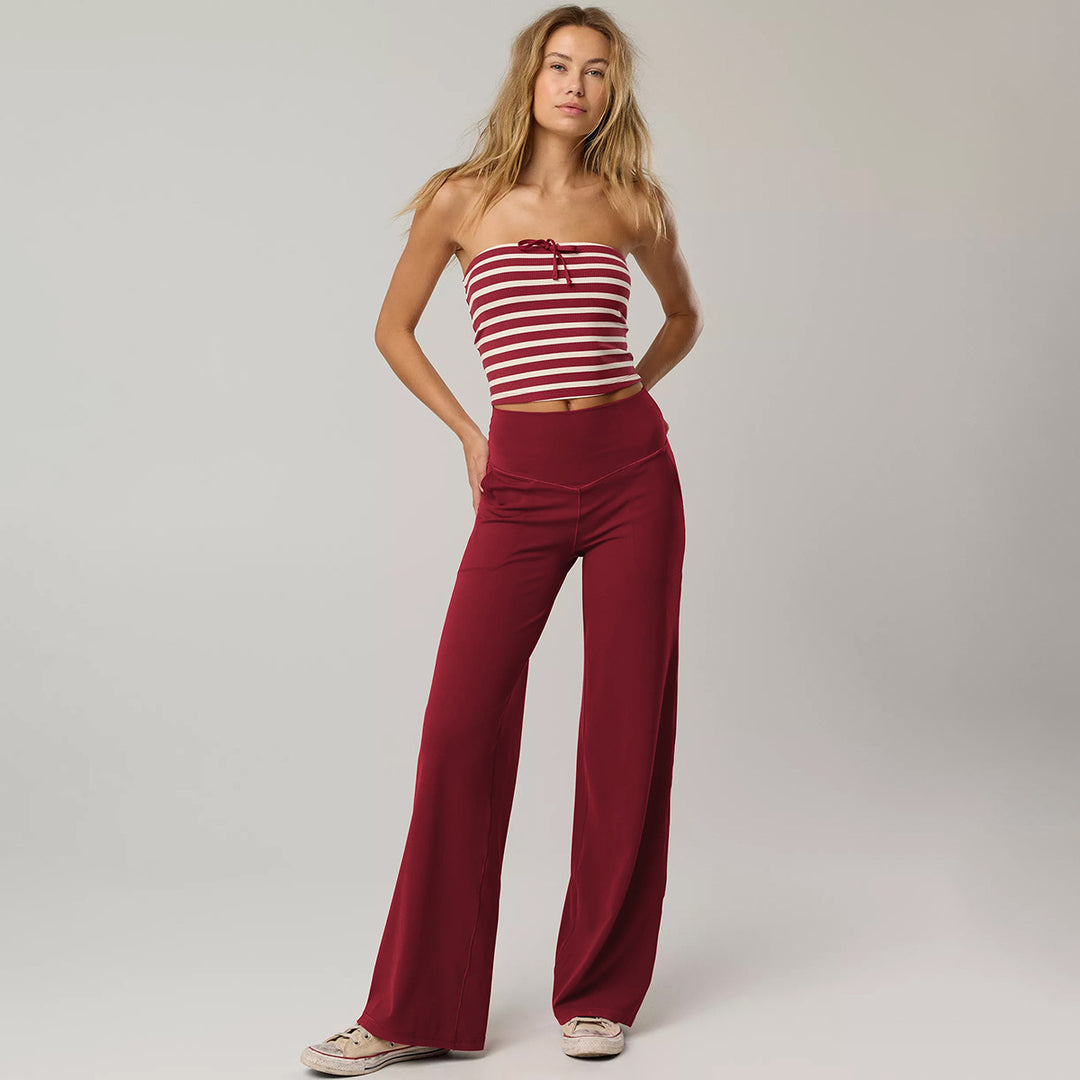 Damen Sportliche Palazzo-Hose mit hohem Bund und komfortablem Schnitt R&B