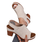 Damen Clogs mit elegantem offenes Design und komfortablem Blockabsatz R&B