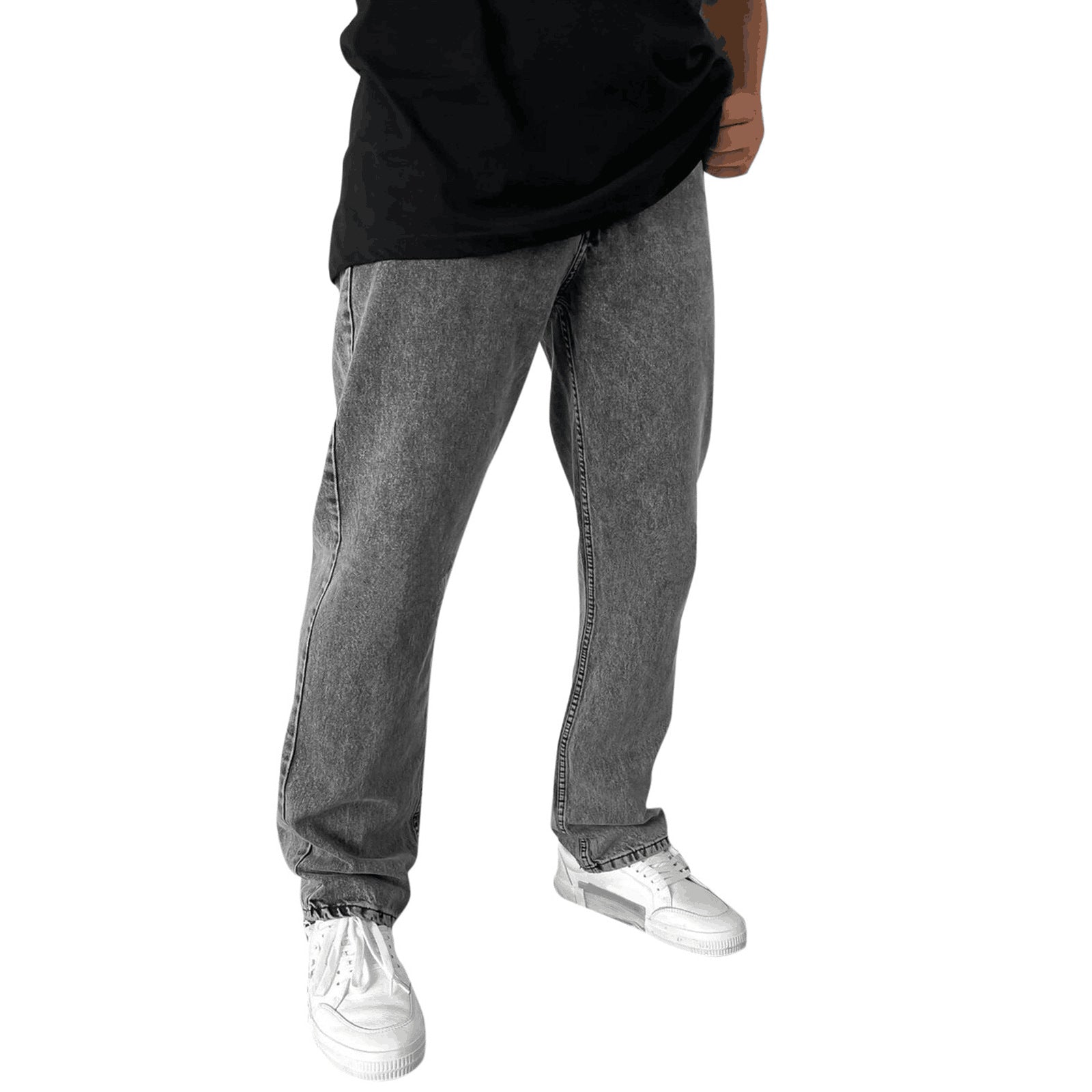 Herren Bequeme Jeans mit geradem Schnitt und elastischem Bund R&B