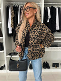 Damen kuschelige Leoprint Jacke R&B