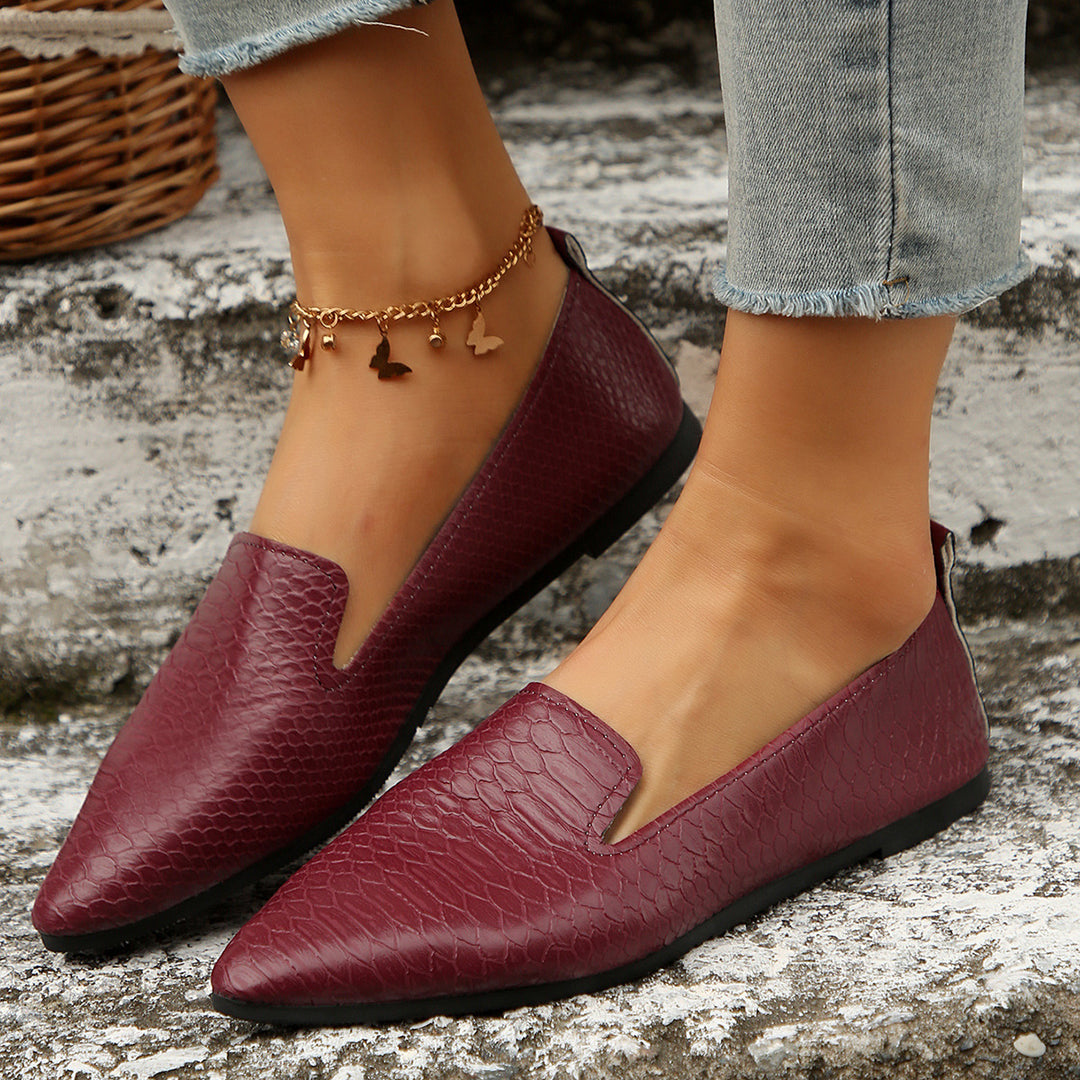 Damen Mokassin-Schuhe mit eleganter reptilartiger Optik und komfortablem Fußbett R&B