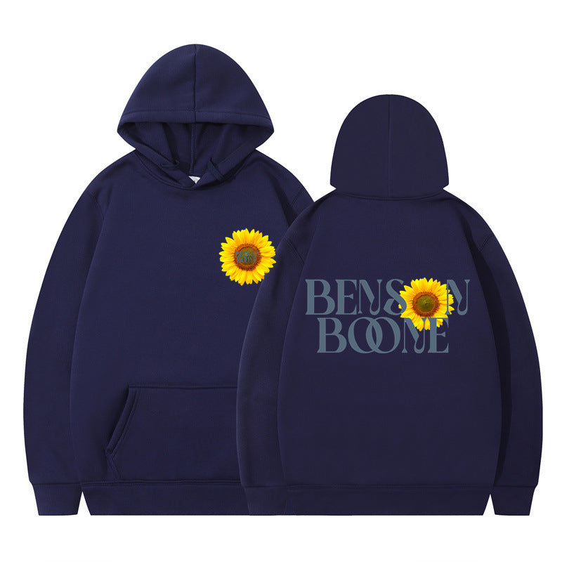 Damen Kapuzenpullover mit einzigartigem Sonnenblumenmotiv und bequemer Passform R&B