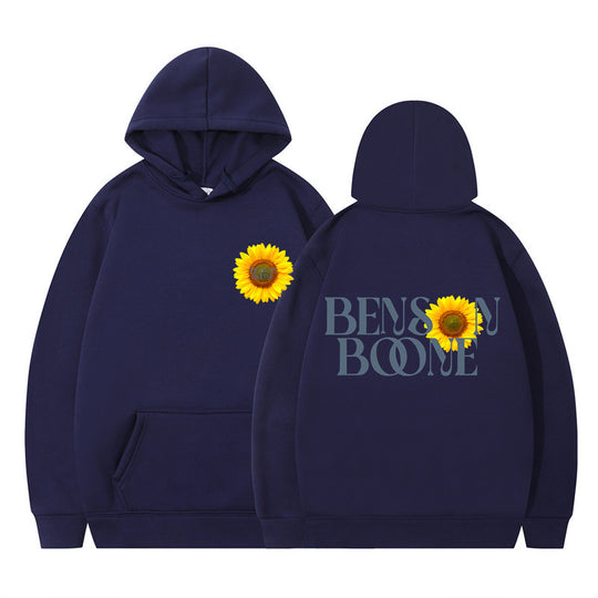 Damen Kapuzenpullover mit einzigartigem Sonnenblumenmotiv und bequemer Passform R&B