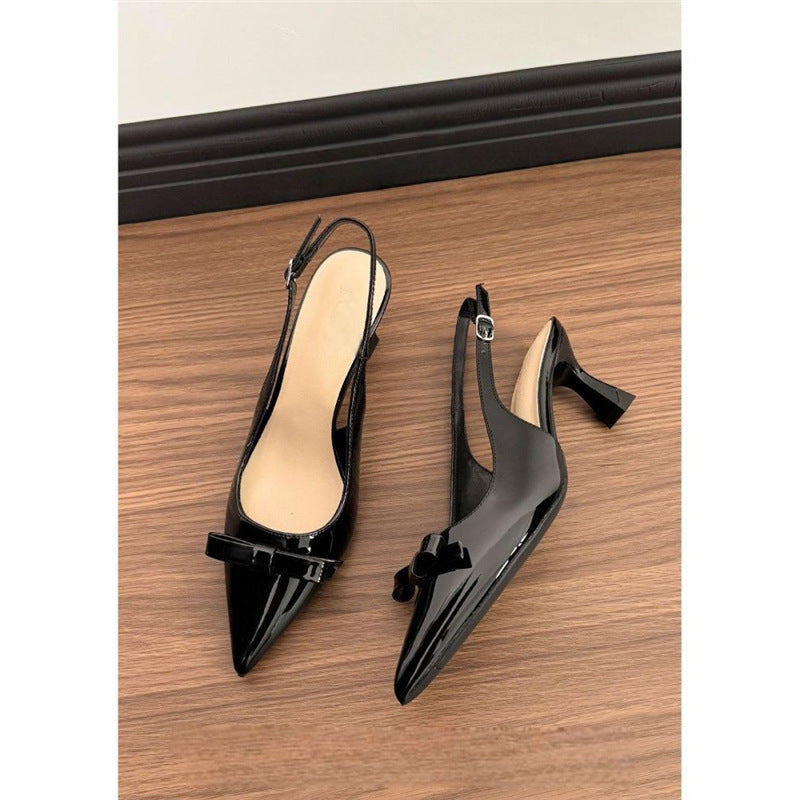 Damen elegante Slingback-Pumps mit zierlicher Schleifenverzierung R&B