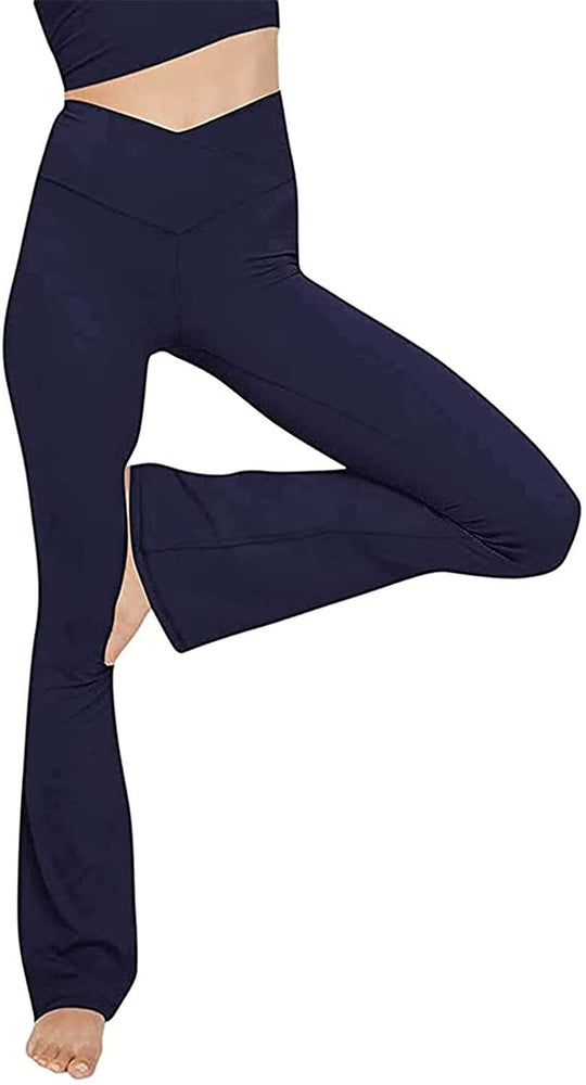 Damen Bootcut Yoga-Hose aus elastischem Material mit hohem Bund R&B