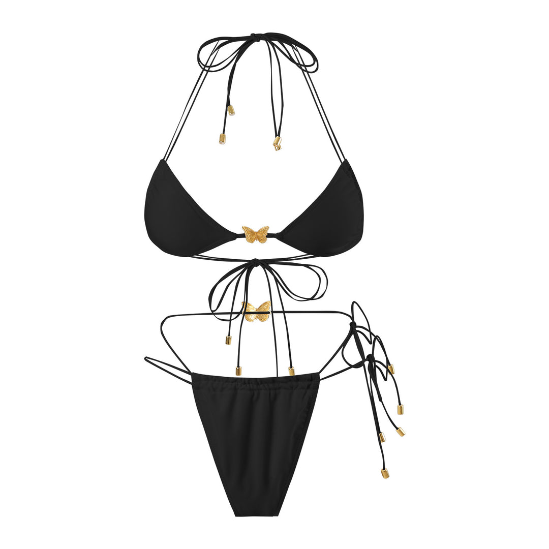 Damen Triangel-Bikini mit zarten Schmetterlingsakzenten R&B