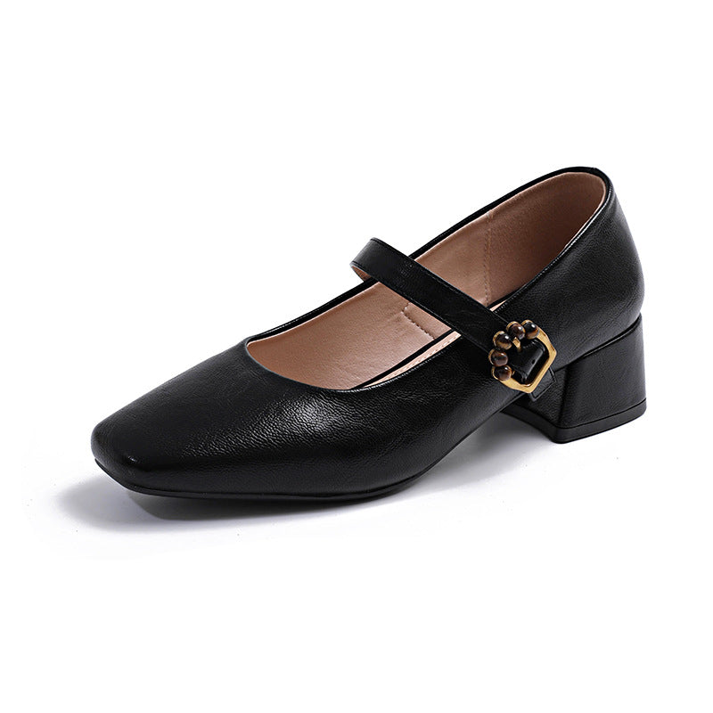 Damen Ballerina-Schuhe mit elegantem Riemchen und dekorativem Schnallen-Detail R&B