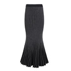 Damen Maxirock mit eleganter Rippenstruktur und modischem Glockenlauf R&B