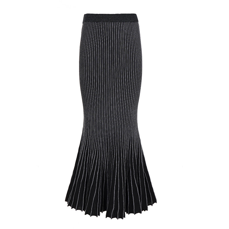 Damen Maxirock mit eleganter Rippenstruktur und modischem Glockenlauf R&B