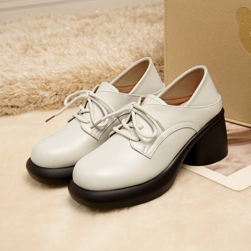 Damen Retro Schnürschuhe mit bequemer Plateausohle R&B