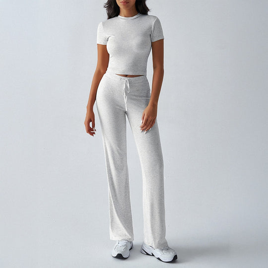 Damen Sportliches Lounge-Set mit elastischem Bund und figurbetontem Oberteil R&B