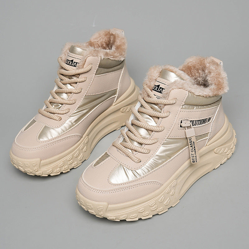 Damen High-Top Sneakers mit isolierendem Fleece-Futter und rutschfester Laufsohle R&B