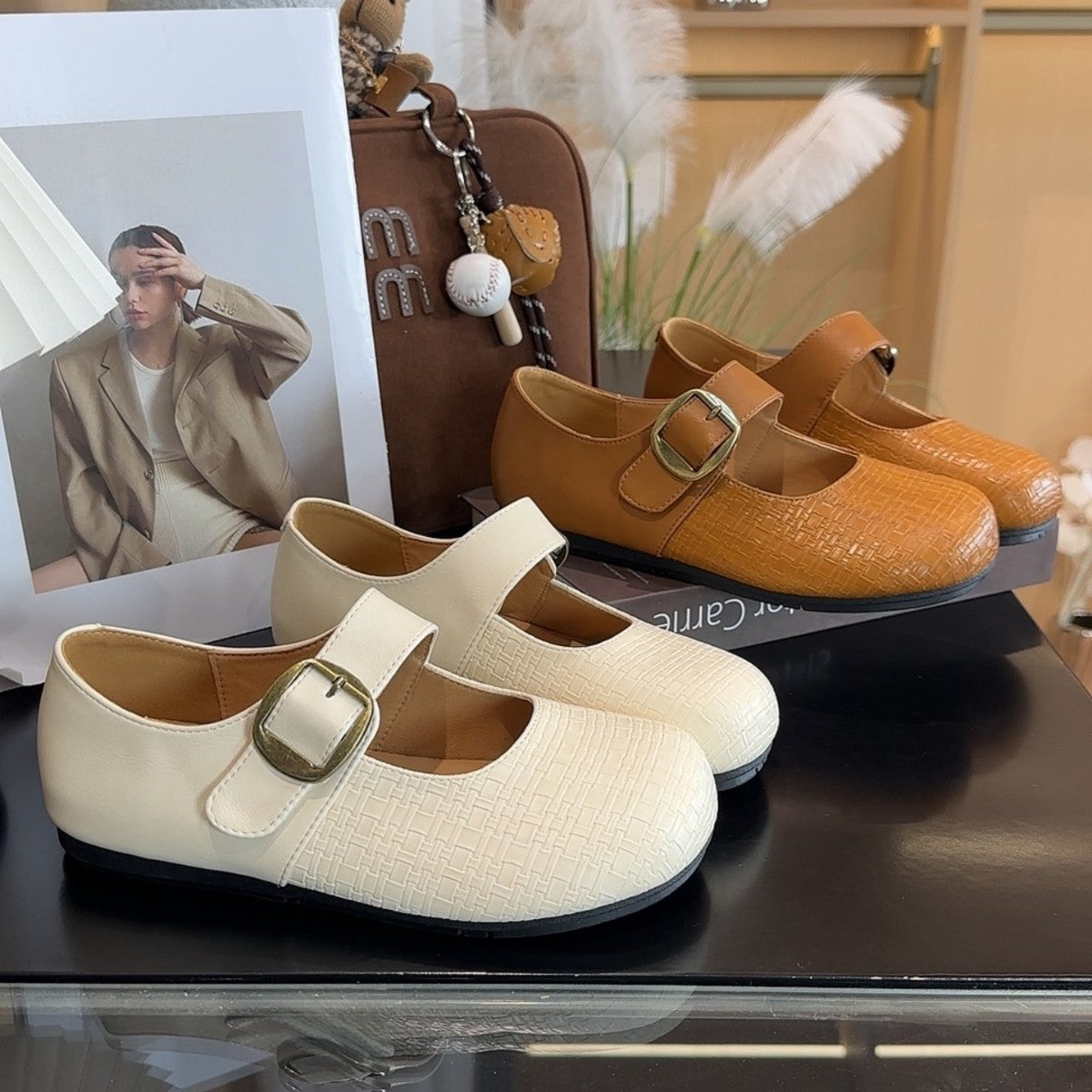 Damen Ballerinas mit eleganter Schnallenverzierung und komfortablem Fußbett R&B