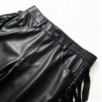 Damen Kunstlederhose mit Fransenbesatz R&B