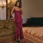 Damen Elegantes Wickelkleid mit Rüschendetails und figurbetontem Schnitt R&B