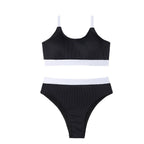 Damen Bikiniset mit raffiniertem Rippdesign und verstellbaren Trägern R&B