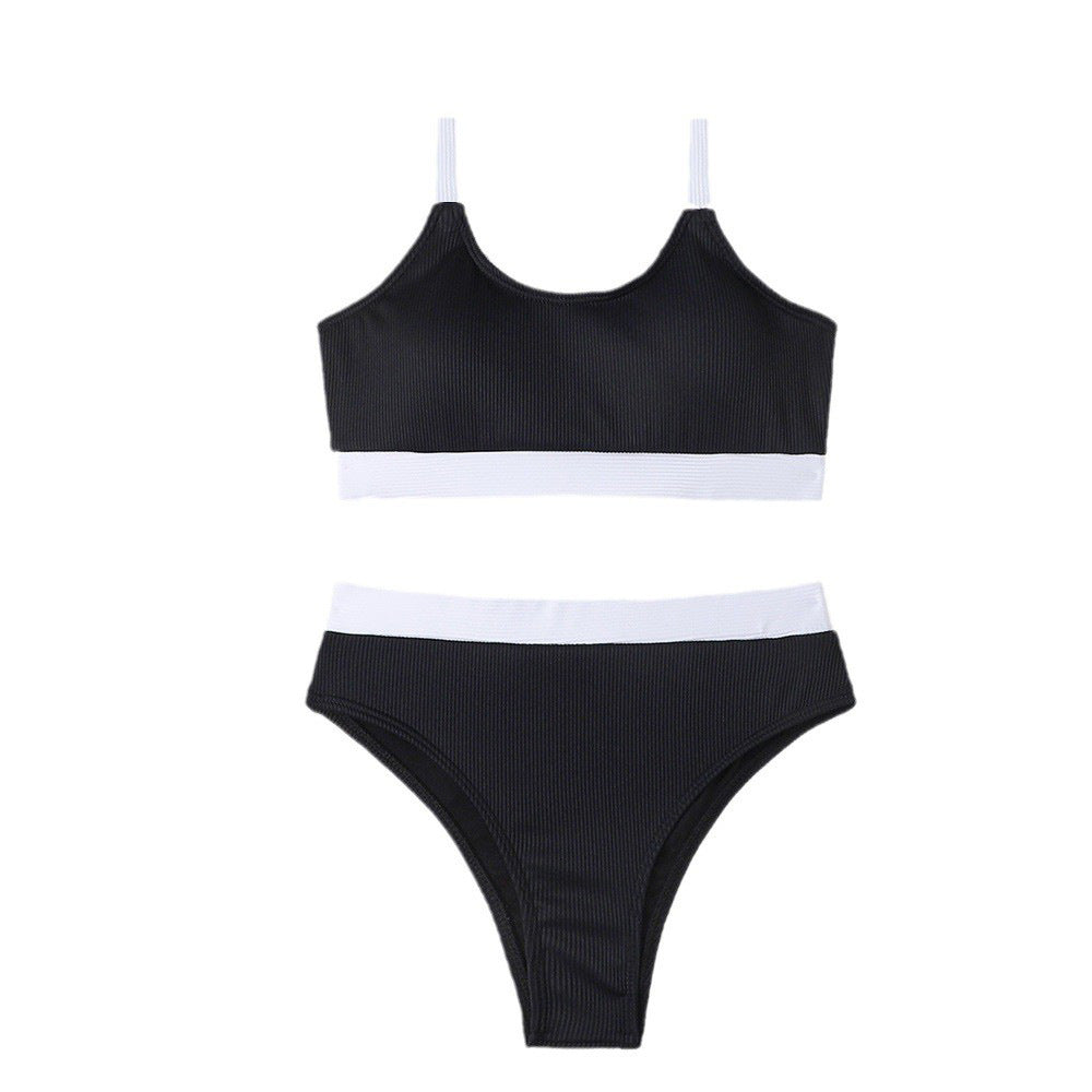 Damen Bikiniset mit raffiniertem Rippdesign und verstellbaren Trägern R&B