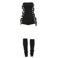 Damen Shorts-Einteiler mit elegantem Riemen-Design R&B