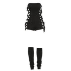 Damen Shorts-Einteiler mit elegantem Riemen-Design R&B