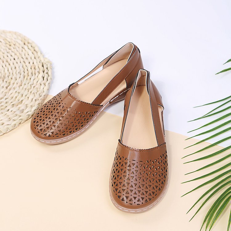 Damen Atmungsaktive Ballerinas mit modischem Lochmuster R&B
