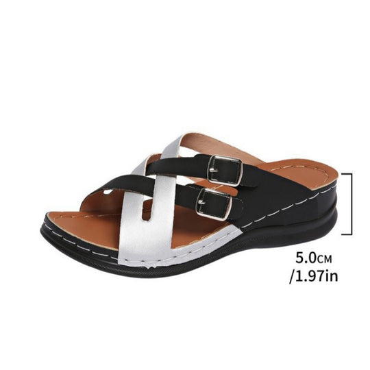 Damen Modische Absatzsandalen mit verstellbaren Riemen und ergonomischer Sohle R&B