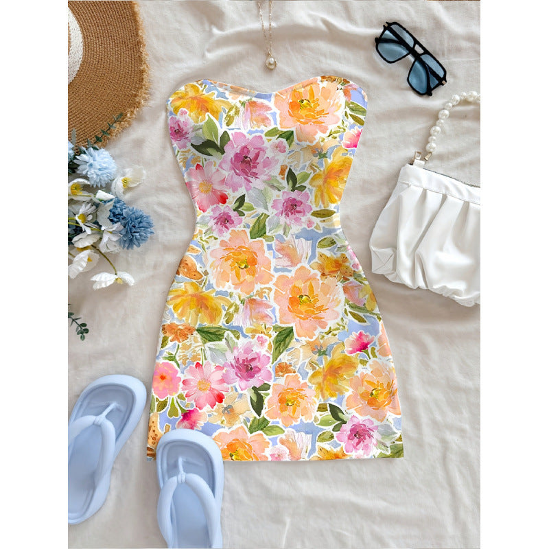 Damen Sommerliches Maxikleid mit floralem Motiv und figurbetonter Silhouette R&B