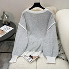Damen Strickpullover mit floralen Applikationen R&B