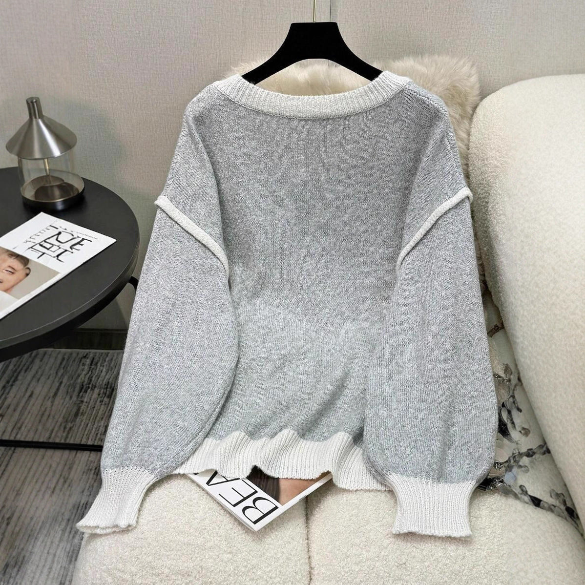 Damen Strickpullover mit floralen Applikationen R&B