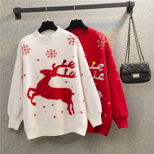 Damen Kuscheliger Weihnachtspullover mit festlichem Rentierdesign R&B