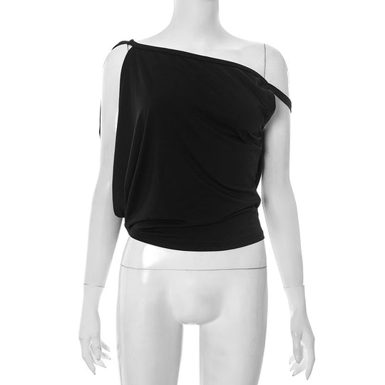 Damen asymmetrisches Oberteil mit Spaghettiträgern R&B