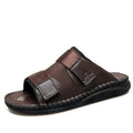 Herren Atmungsaktive Leder-Sandalen mit verstellbarem Klettverschluss R&B