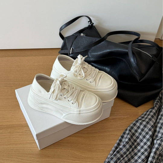 Damen Plateau-Sneaker aus hochwertigem Material mit atmungsaktiver Sohle R&B
