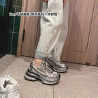 Damen Sportliche Chunky Sneakers mit reflektierenden Oberflächen und optimaler Dämpfung R&B