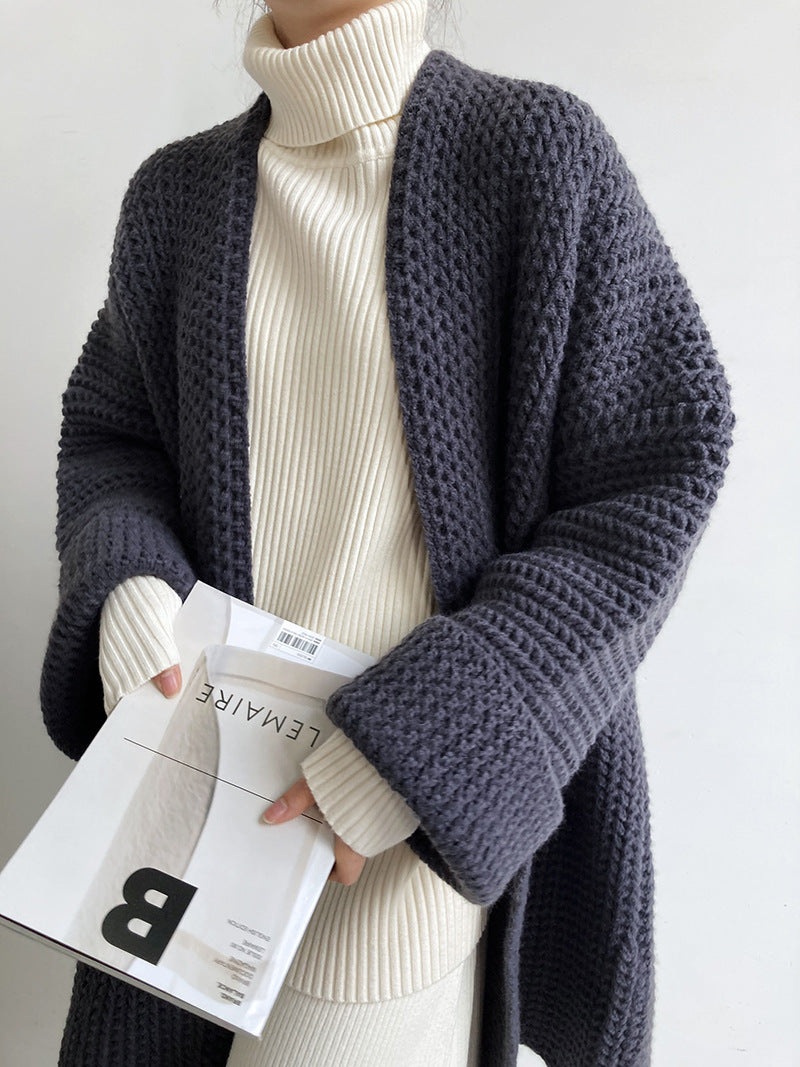 Damen Strickjacke mit offenem Schnitt und Taschen R&B