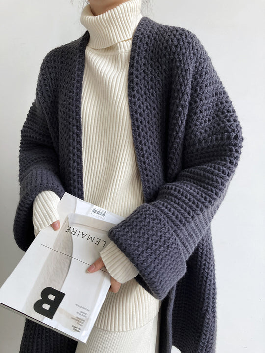 Damen Strickjacke mit offenem Schnitt und Taschen R&B
