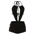 Damen Einteiler Badeanzug mit raffiniertem Design und tiefem V-Ausschnitt R&B