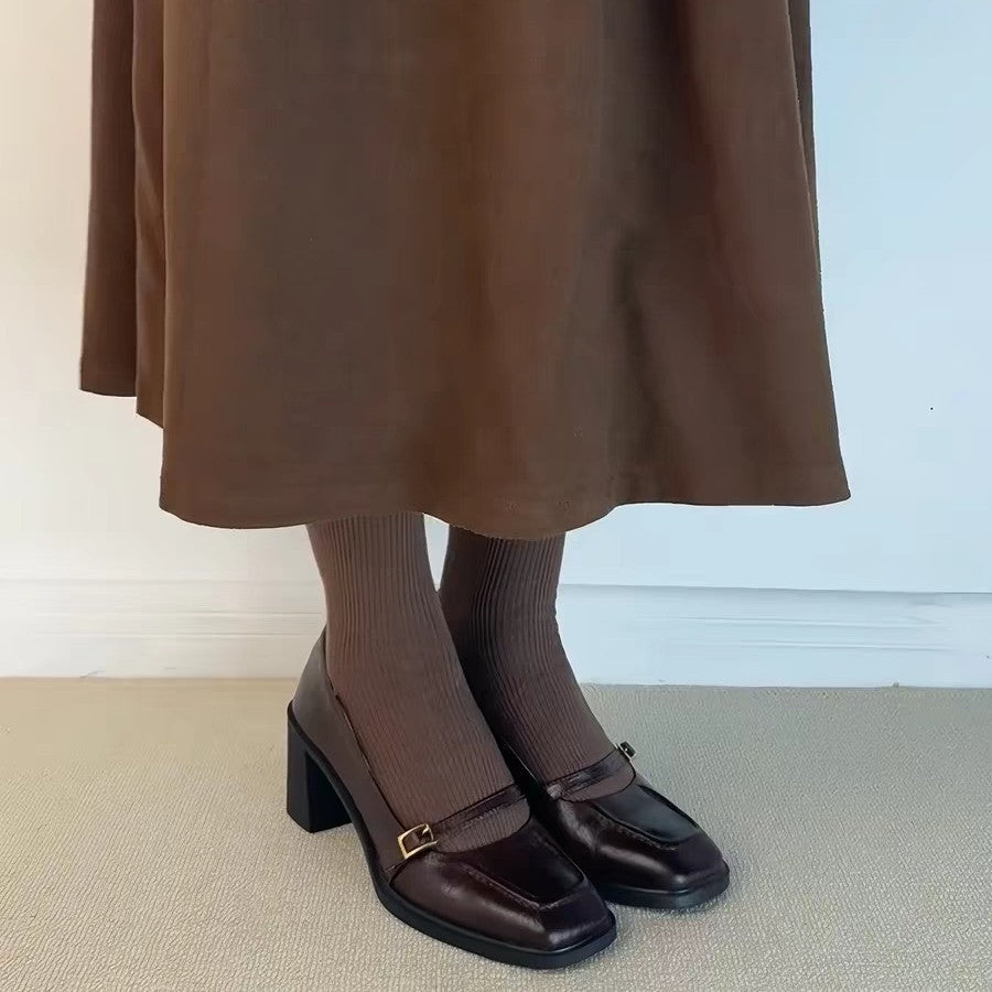 Damen elegante Mary Jane Pumps mit modischem Riemchen und komfortablem Blockabsatz R&B