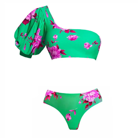 Damen Zweiteiler Badeanzug mit floralem Design R&B