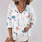 Damen Bluse mit floralem Druck und lässigem Schnitt R&B