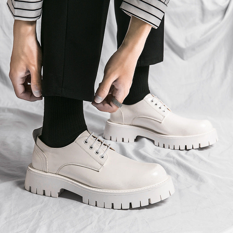 Damen modische Schnürschuhe mit robuster Plattformsohle und hochwertigem Leder R&B
