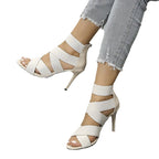 Damen High-Heel-Sandaletten mit eleganten Riemen und komfortablem Plateau R&B