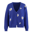 Damen Strickjacke mit Blumenmuster R&B