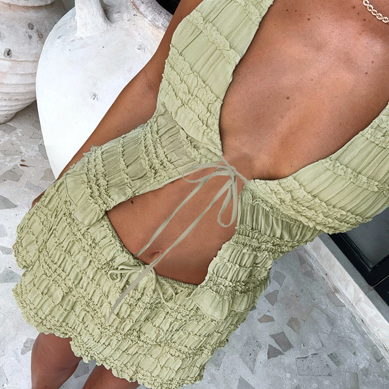 Damen Haltertop mit verspieltem Rüschendesign R&B