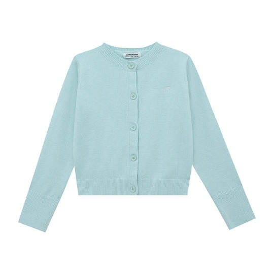 Damen Strickjacke mit feinem Rippenmuster und kontrastierenden Knopfdetails R&B
