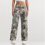 Damen Cargohose im Camouflage-Design mit hoher Taille R&B