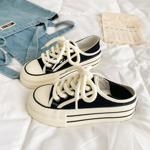 Damen Plattform Sneakers mit geflochtenen Schnürsenkeln und verstärktem Innenfutter R&B