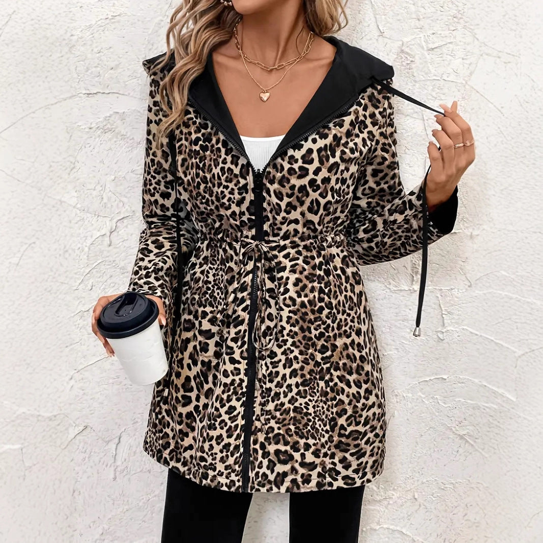 Damen Leichtgewichtige Kapuzenjacke mit tierischem Muster R&B