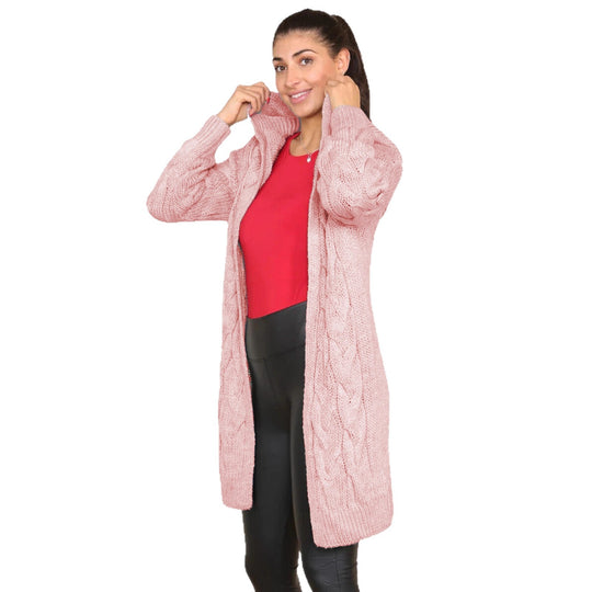 Damen Strickjacke mit oversized Schnitt und kunstvollem Kabelmuster R&B