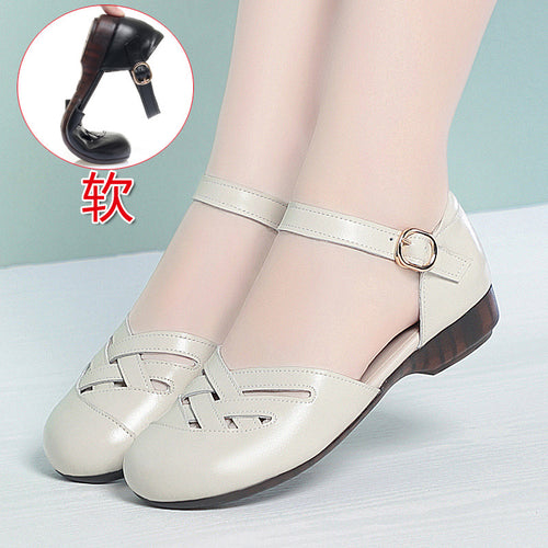 Damen modische Ballerinas mit Riemchen und offenem Schnitt R&B
