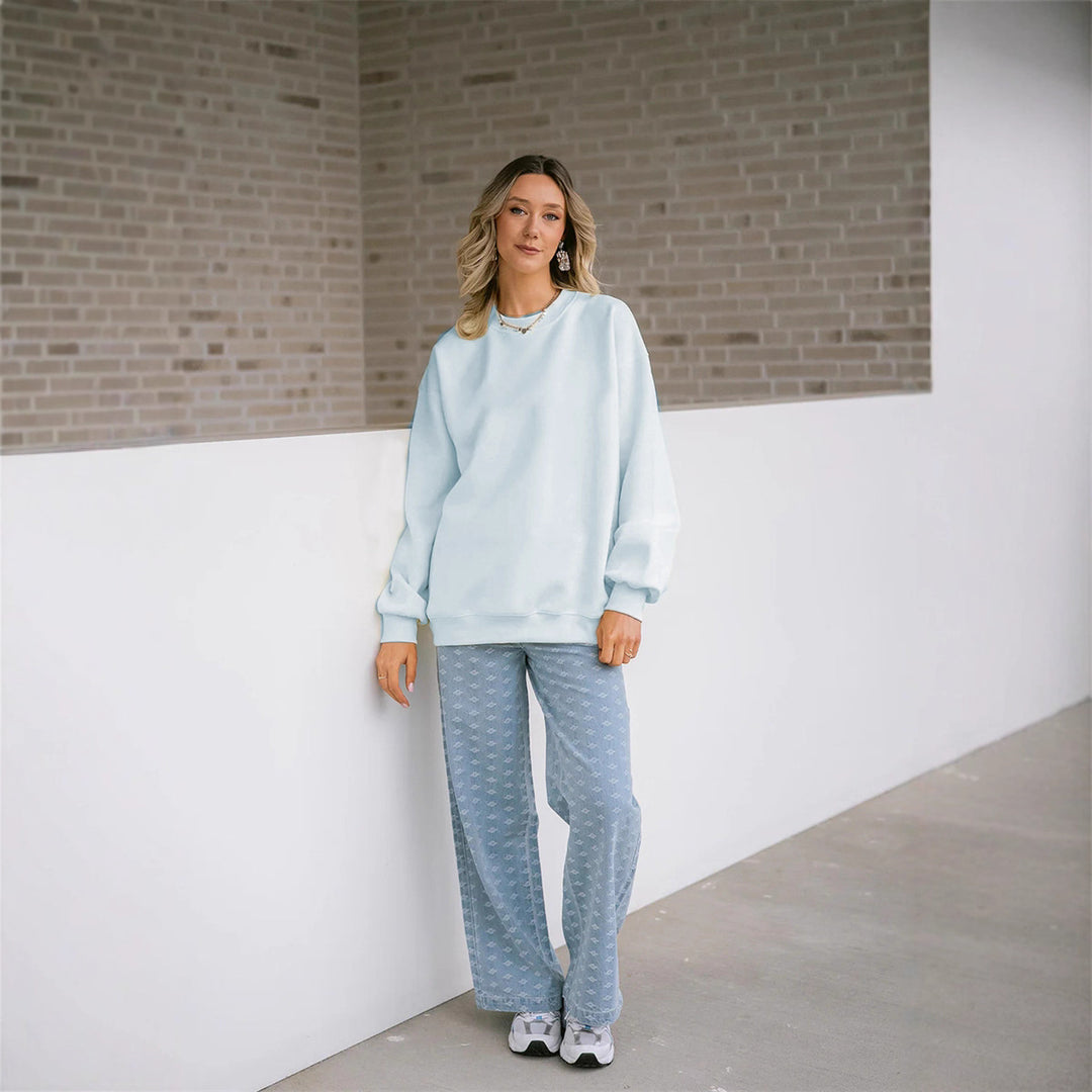 Damen komfortabler Sweater und weit geschnittene Pants Set R&B